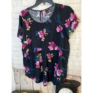 Boho-Floral Tunic/Flowing‎ Rayon/70s Inspired/Empire Waist/Plus Size Torrid 1